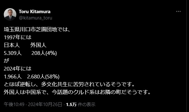 「日本人1966人、外国人2680人に逆転」―芝園団地が直面する多文化共生の現実と課題